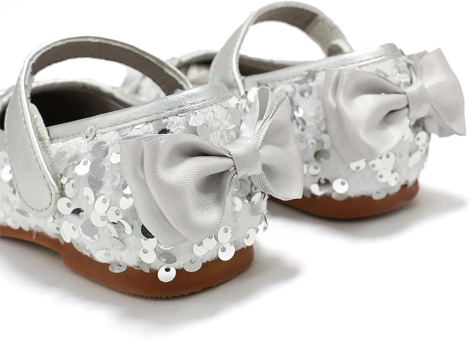 Toddler Girls Little Kid Ballet Sequin Ribbon Bows Flats Mary Jane Party Dress Shoes