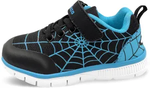 Toddler Kid Spider Design Sneakers with Non-Slip Sole, Breathable Mesh, and Hook-and-Loop Closure