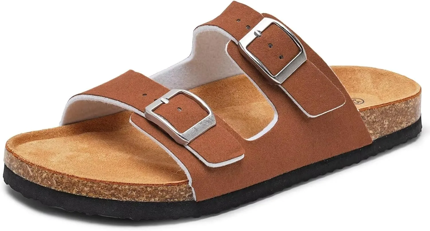 Torotto Kids Sandals Boys Girls Slide Summer Non-slip Cork Sandals with Adjustable Straps for Indoor & Outdoor