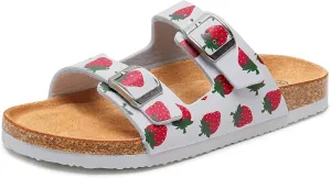 Torotto Kids Sandals Boys Girls Slide Summer Non-slip Cork Sandals with Adjustable Straps for Indoor & Outdoor