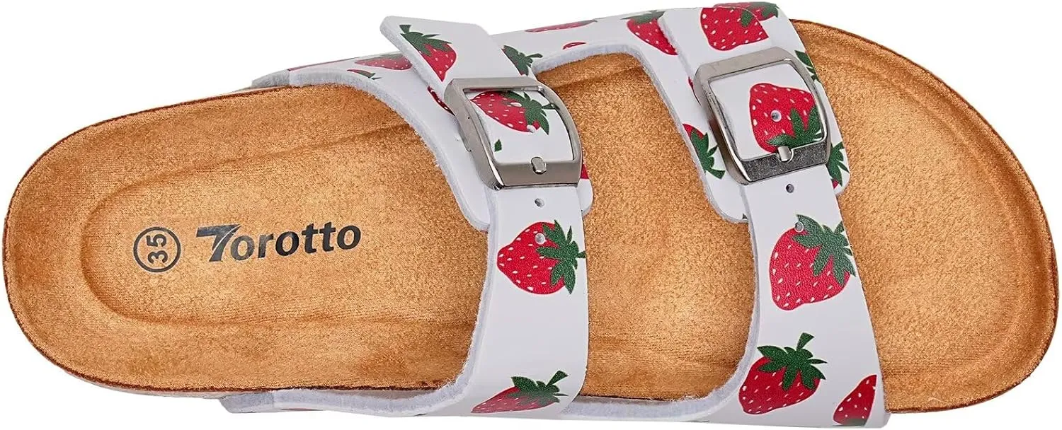 Torotto Kids Sandals Boys Girls Slide Summer Non-slip Cork Sandals with Adjustable Straps for Indoor & Outdoor