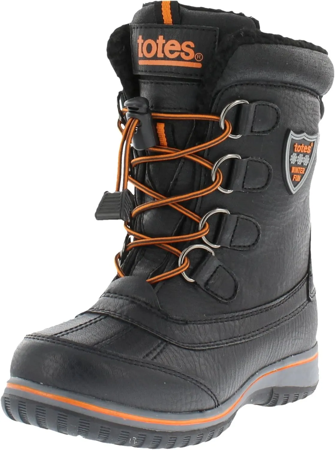 totes Kids Snow Boots with Elastic Lace Toggle Closure Buster All-Weather Insulated Winter Boots Built for Comfort, Durability - Keeps Feet Warm & Dry