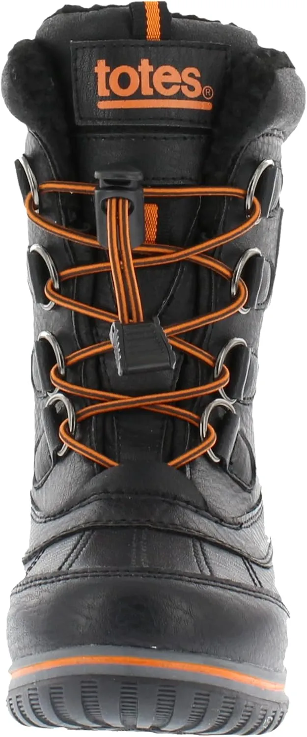 totes Kids Snow Boots with Elastic Lace Toggle Closure Buster All-Weather Insulated Winter Boots Built for Comfort, Durability - Keeps Feet Warm & Dry