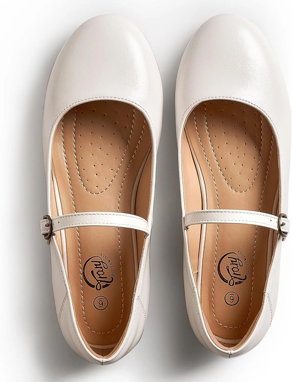 Trary Mary Jane Ballet Flats, Black Flats for Women, Ankle Strap Dressy Comfortable Flats