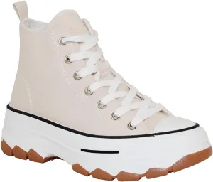 TRENDSUP Womens Sneakers Platform Shoes 2 Inch Height Lace Up Fashion Sneaker Shoes