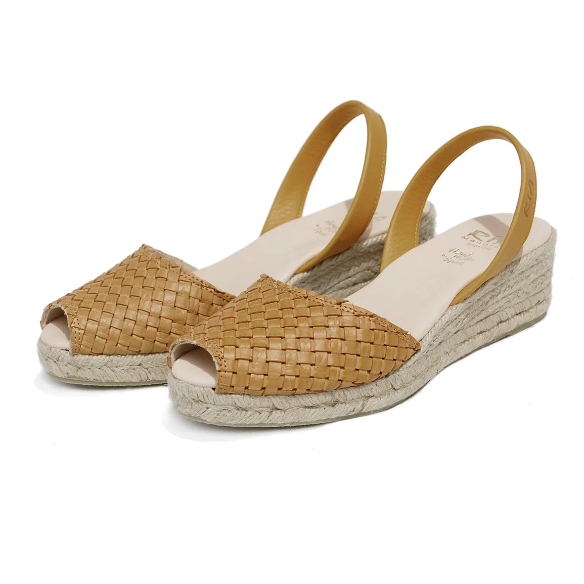 Trenza Low Jute Wedge Espadrilles in Honey