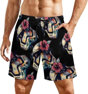 Tropical Stormtrooper Floral Print Men's Swim Trunks Quick Dry Board Shorts Swim Shorts Swimwear with Compression Liner