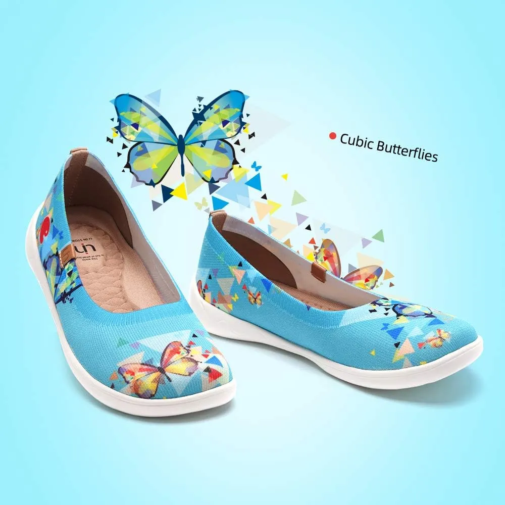 UIN Ballet Flats Shoes for Women Art Printed Wide Toe Casual Breathable Lightweight Slip On Women Loafers