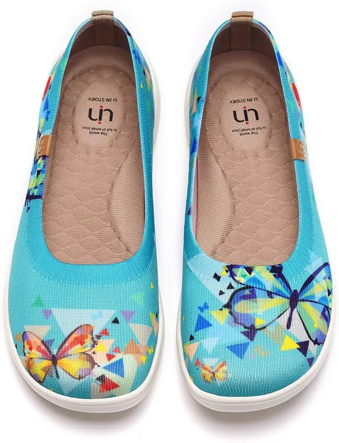 UIN Ballet Flats Shoes for Women Art Printed Wide Toe Casual Breathable Lightweight Slip On Women Loafers