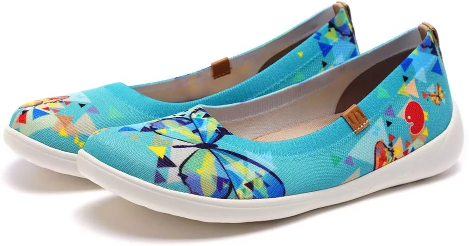 UIN Ballet Flats Shoes for Women Art Printed Wide Toe Casual Breathable Lightweight Slip On Women Loafers
