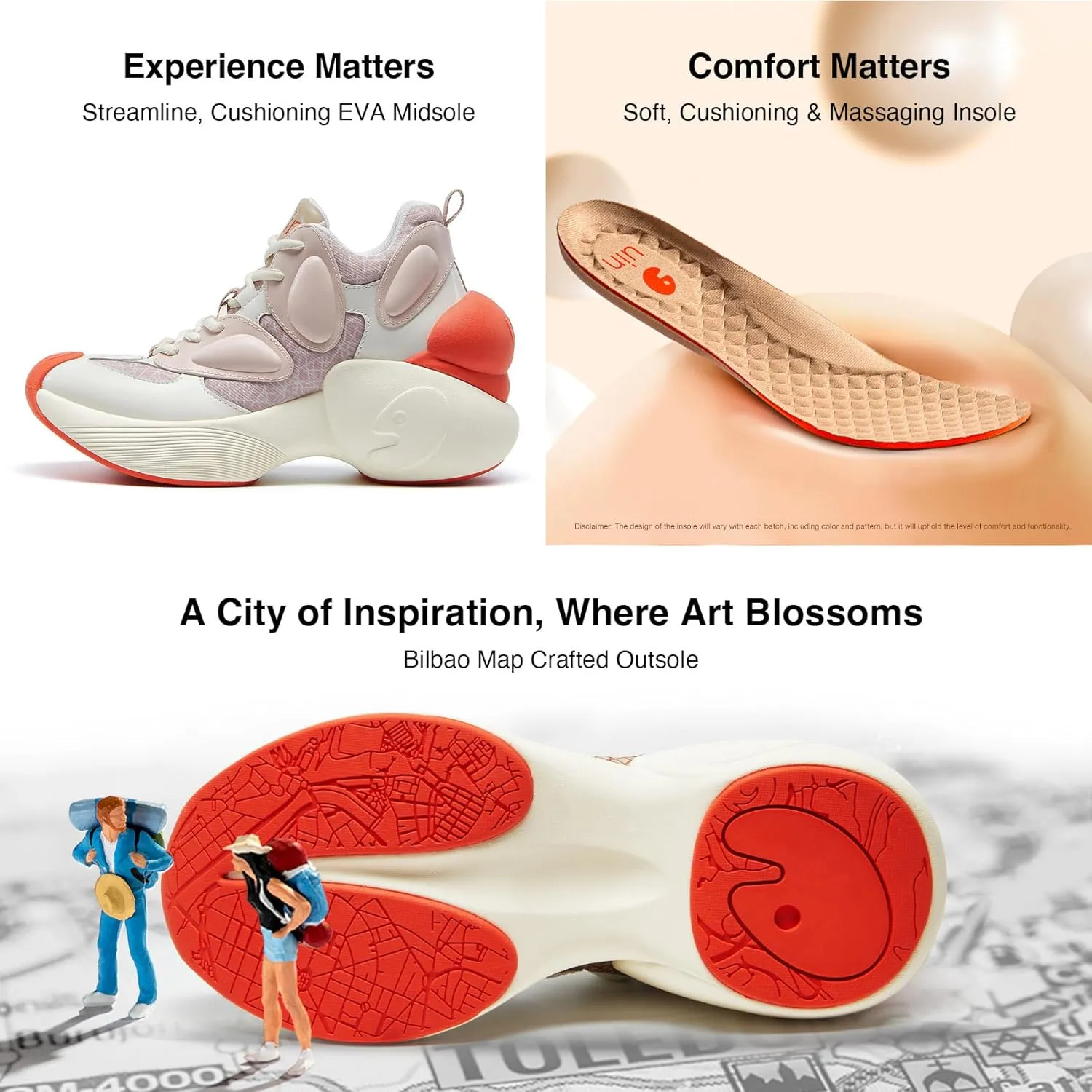 UIN Women's Fashion Sneakers Walking Art Travel Shoes Bilbao