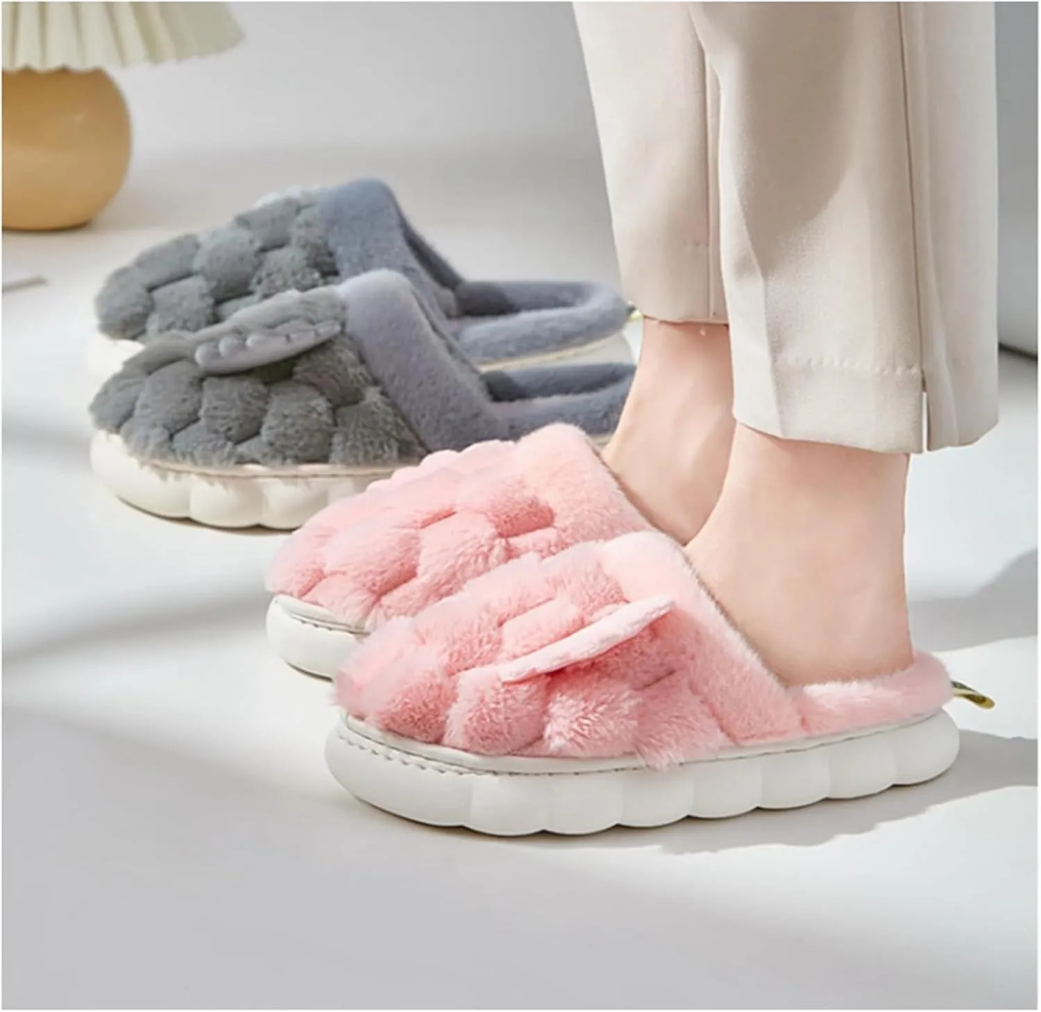 USB Heated Slippers Foot Warmer Shoes, Heated Slippers Rechargeable Foot Heaters Quick Heating 52℃ Electric Heating Shoes Winter Warm Plush Slippers for Women Men(Color:Brown)