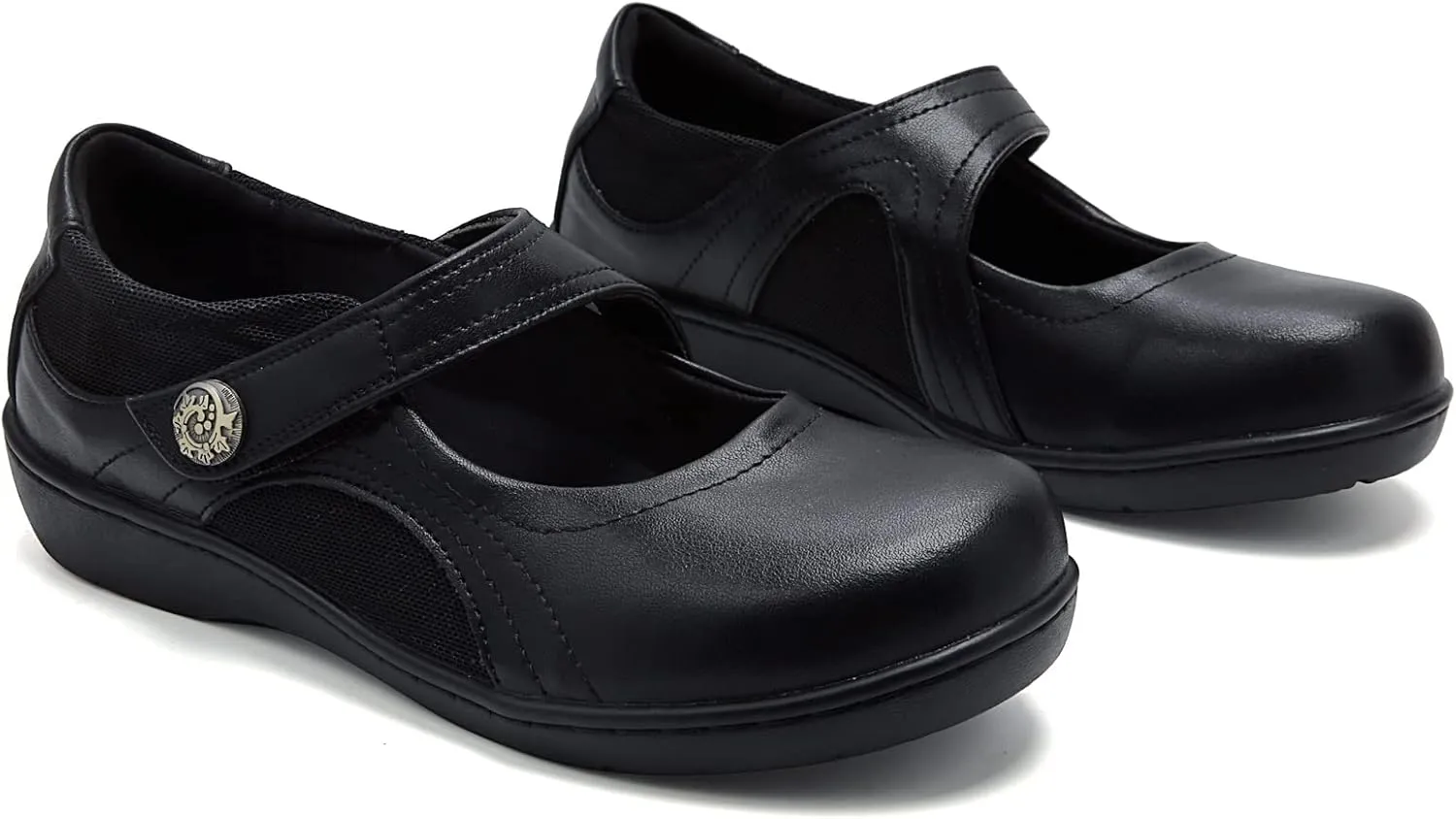 UZB Mary Jane Shoes Women Orthopedic Flats Comfortable Non Slip Work Shoes with Memory Foam