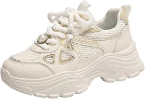 VAXAV Women's Fashion Breathable Mesh Platform Sneakers Casual Jogging Walking Shoes 5.5-8.5