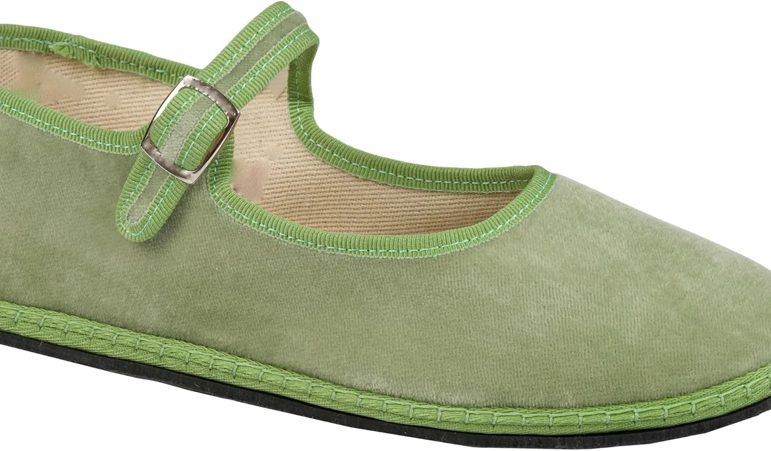 Velvet Ballet Flats for Women with Buckle Strap Comfortable Suede Closed Toe Slip On Mary Jane Flats Casual Comfortable Ballerina Shoes