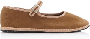 Velvet Ballet Flats for Women with Buckle Strap Comfortable Suede Closed Toe Slip On Mary Jane Flats Casual Comfortable Ballerina Shoes