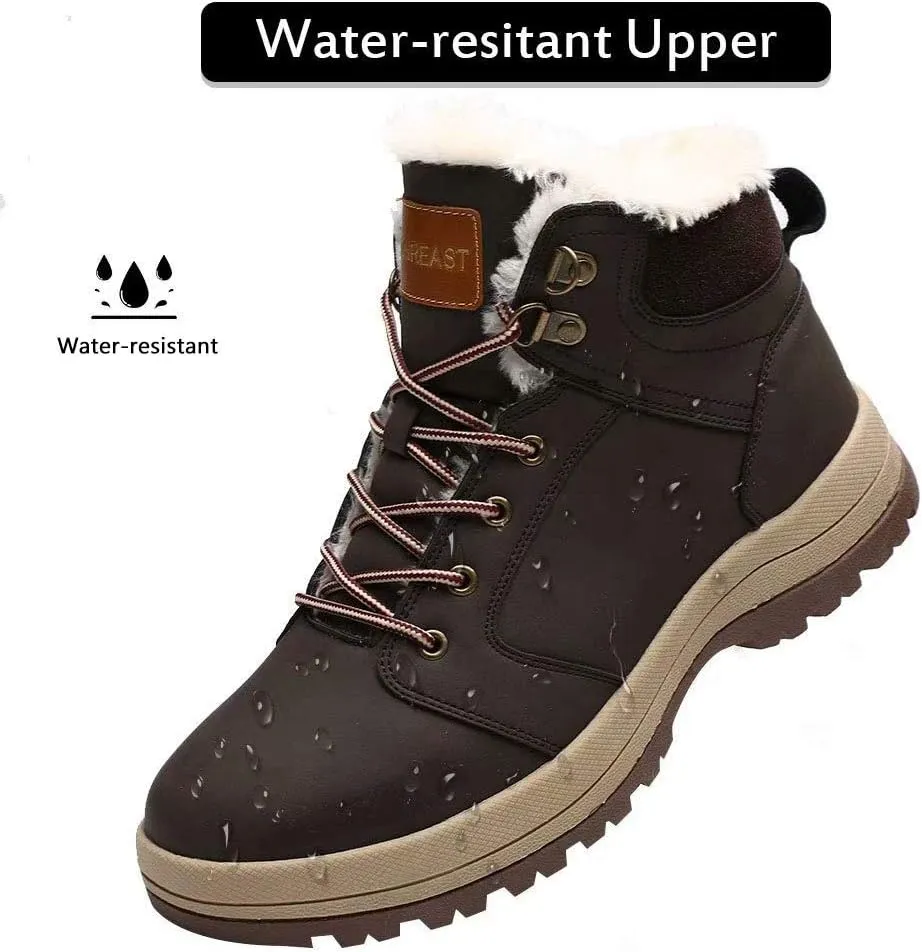 visionreast Men Womens Winter Snow Boots Insulated Outdoor Hiking Shoes Fur Lined Warm Boots