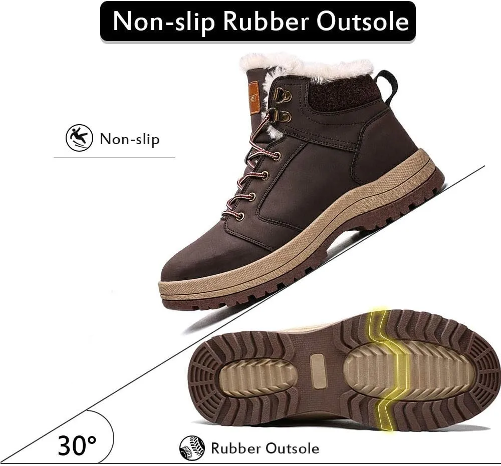 visionreast Men Womens Winter Snow Boots Insulated Outdoor Hiking Shoes Fur Lined Warm Boots