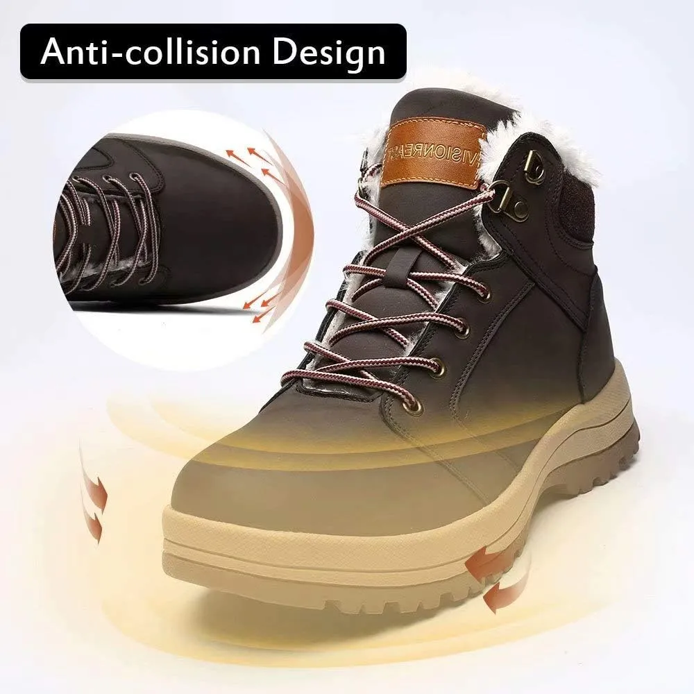 visionreast Men Womens Winter Snow Boots Insulated Outdoor Hiking Shoes Fur Lined Warm Boots