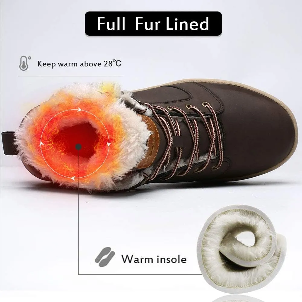 visionreast Men Womens Winter Snow Boots Insulated Outdoor Hiking Shoes Fur Lined Warm Boots
