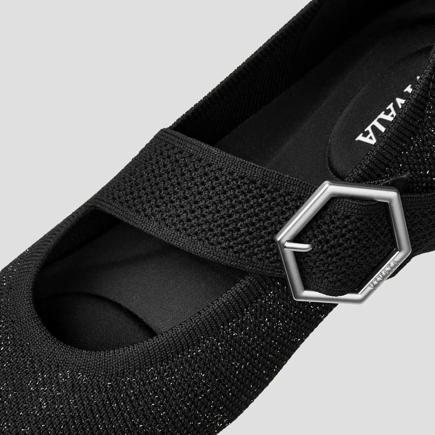 VIVAIA Maria Pointed-Toe Mary-Jane Flats Shoes for Women Washable Ballet Flats Comfortable Casual Shoes with AdaptAll Strap Dressy