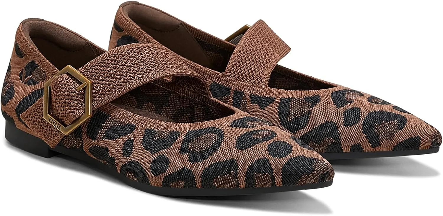 VIVAIA Maria Pointed-Toe Mary-Jane Flats Shoes for Women Washable Ballet Flats Comfortable Casual Shoes with AdaptAll Strap Dressy