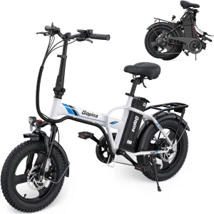 Vivi Gopina Electric Bike, 16" x 3.0 Fat Tire Electric Bike, Peak 500W Step Thru Electric Bicycle, 48V Removable Battery, Up to 40 Miles, LCD Display, 20mph, 7 Speed, UL 2849 Certified