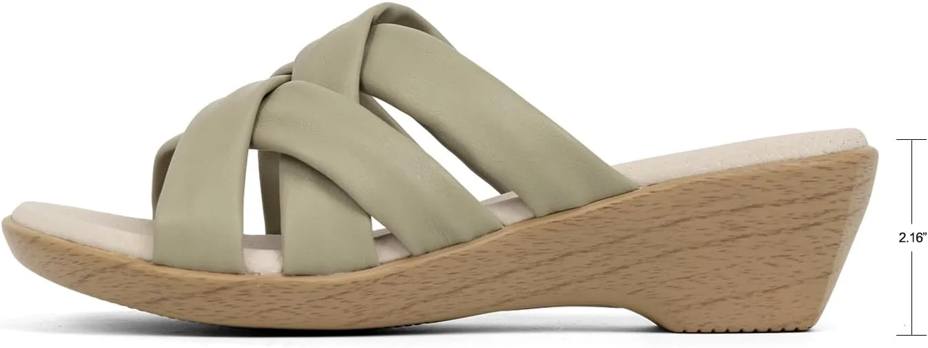 VJH confort Women’s Slides Sandals Orthopedic Slippers,Comfortable Wedge Platform Slip Flops Flip Casual Walking Sandals