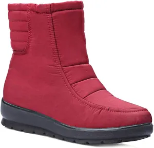 VOKLIN Women's Winter Fur Snow Ankle Boots Waterproof Rain Zipper Lightweight Anti-slip Snow Short Booties