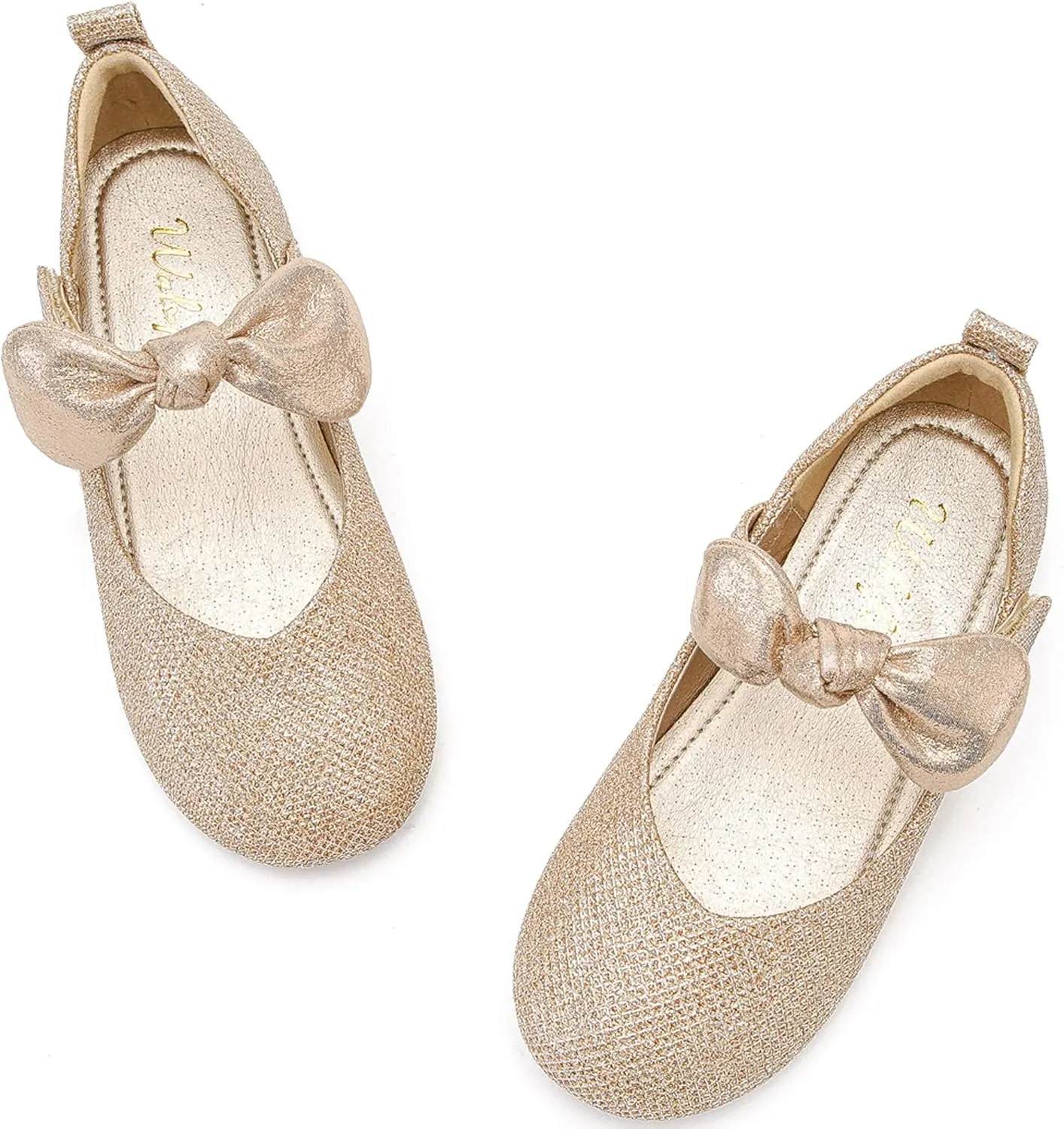 Walofou Flower Girls Wedding Party Princess Shoes Flats for Kid Toddler
