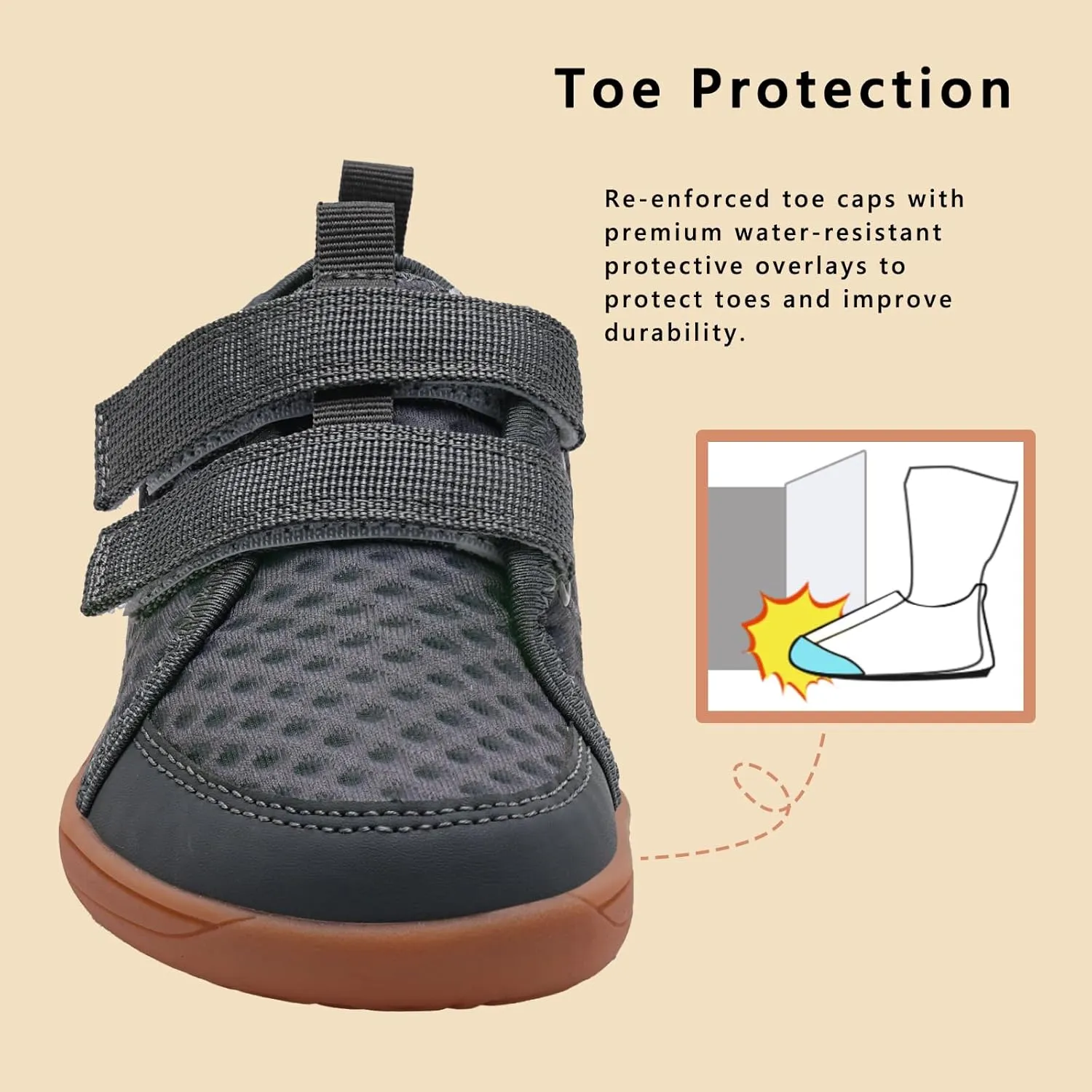 WateLves Wide Toddler Water Shoes Kids Barefoot Beach Swim Aqua Shoes Boys Girls Breathable Mesh Walking Hook and Loop Sneakers