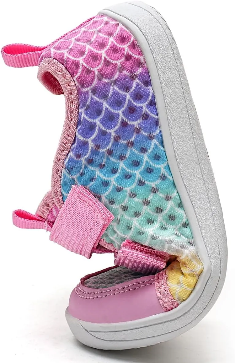 WateLves Wide Toddler Water Shoes Kids Barefoot Beach Swim Aqua Shoes Boys Girls Breathable Mesh Walking Hook and Loop Sneakers