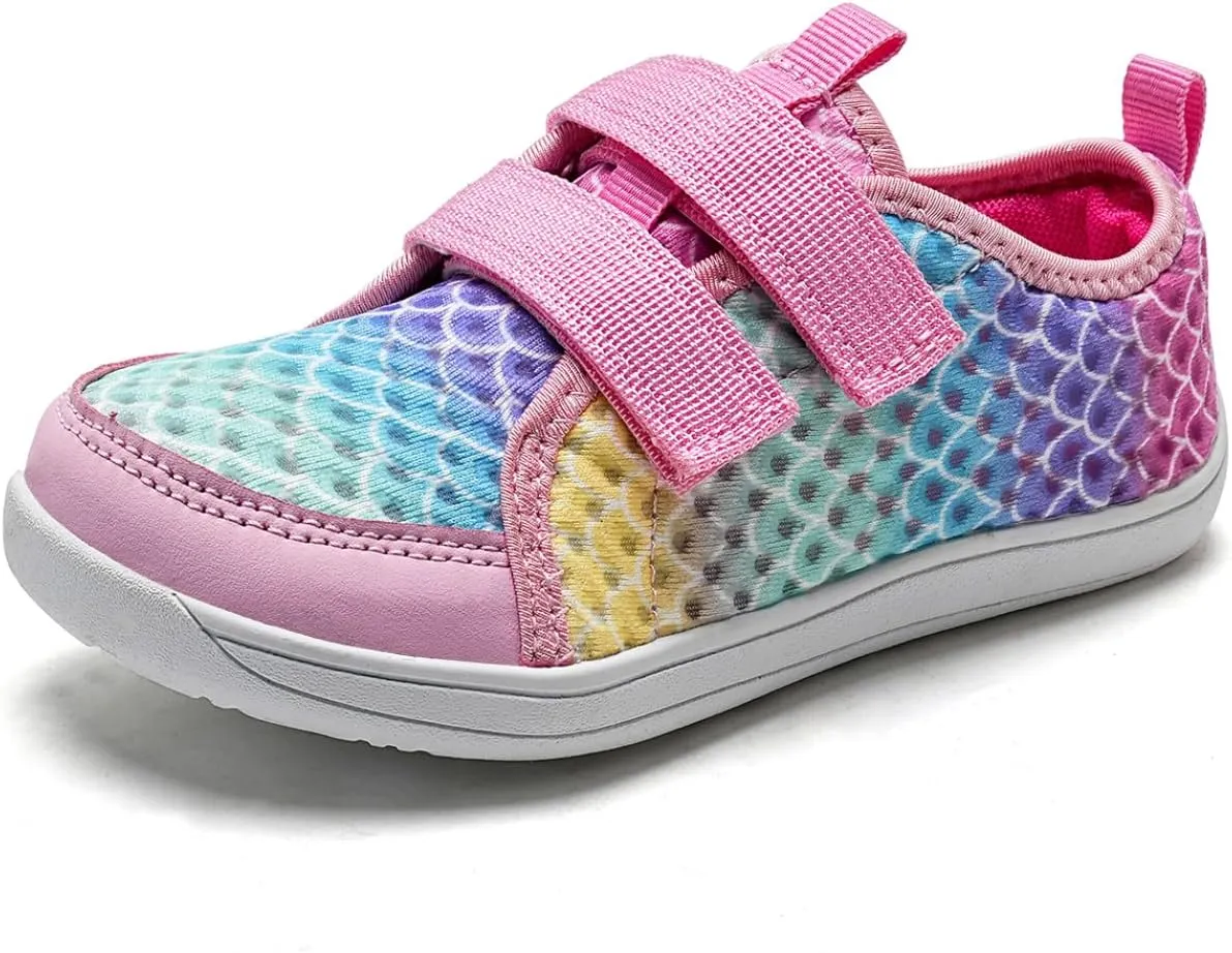 WateLves Wide Toddler Water Shoes Kids Barefoot Beach Swim Aqua Shoes Boys Girls Breathable Mesh Walking Hook and Loop Sneakers
