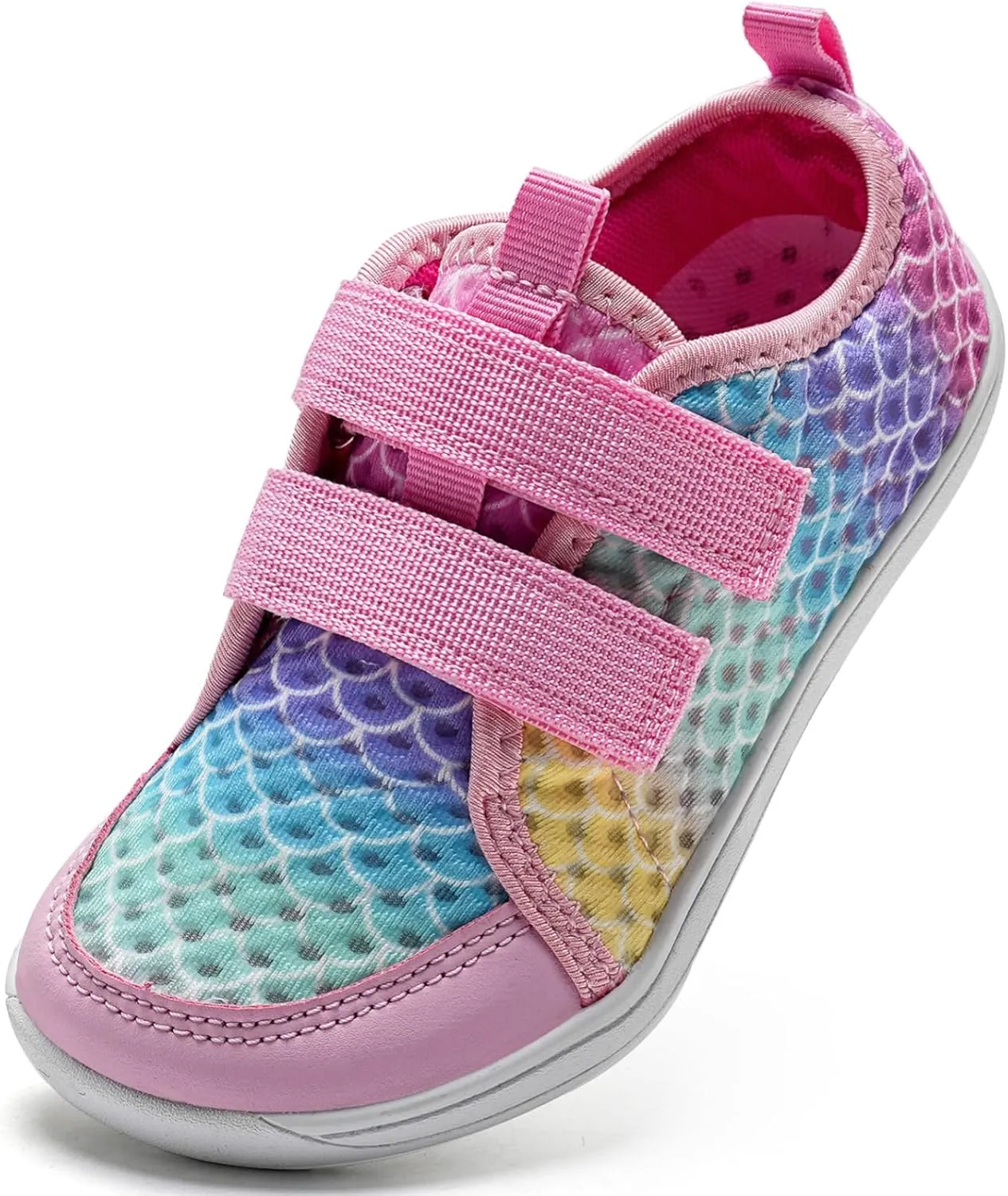 WateLves Wide Toddler Water Shoes Kids Barefoot Beach Swim Aqua Shoes Boys Girls Breathable Mesh Walking Hook and Loop Sneakers