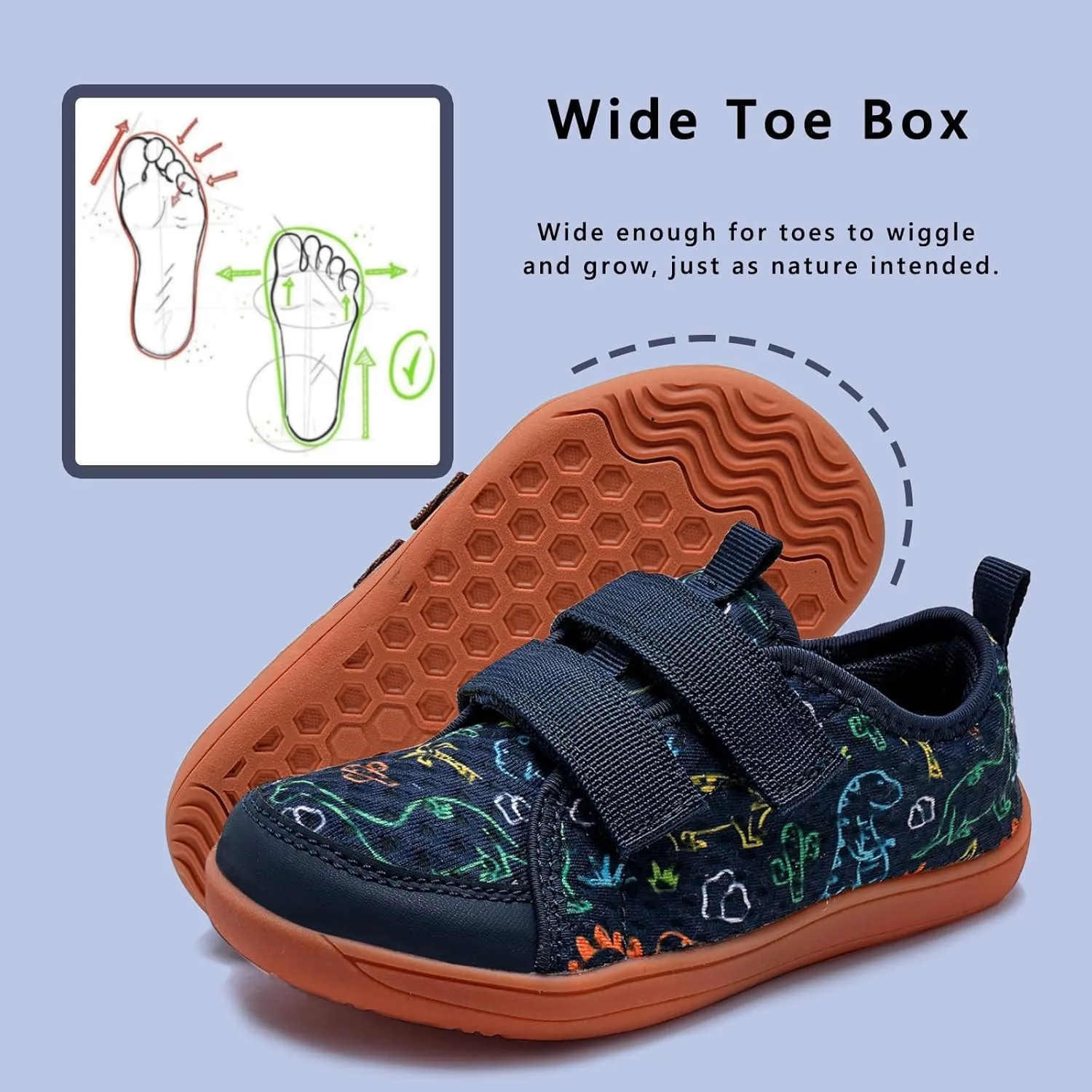 WateLves Wide Toddler Water Shoes Kids Barefoot Beach Swim Aqua Shoes Boys Girls Breathable Mesh Walking Hook and Loop Sneakers
