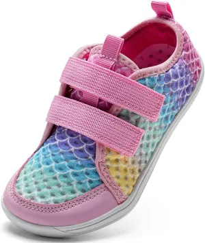 WateLves Wide Toddler Water Shoes Kids Barefoot Beach Swim Aqua Shoes Boys Girls Breathable Mesh Walking Hook and Loop Sneakers