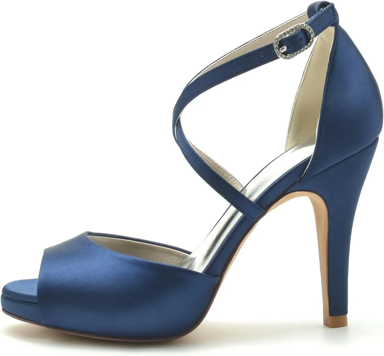 Wedding Bridal Shoes Women High Heel Peep Toe Satin Bridal Heels Platform Pumps Wedding Evening Dress Shoes High Heels Sandals 10Cm
