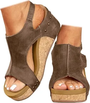 Wedge Sandals for Women 2025,Womens Espadrilles Platform Wedges Comfortable Sandals Open Toe Buckle Ankle Strap Cork Casual & Dressy Summer Shoes