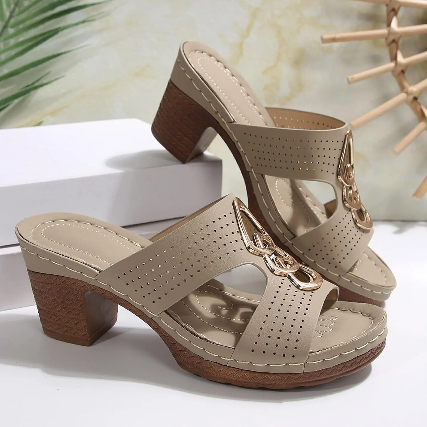 Wedges Heels for Women Dressy Platform Wedge Sandals Heeled Espadrilles Sandals Ladies Comfortable Cork Summer Dress Shoes for Beach Vacation