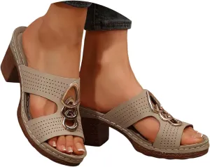Wedges Heels for Women Dressy Platform Wedge Sandals Heeled Espadrilles Sandals Ladies Comfortable Cork Summer Dress Shoes for Beach Vacation