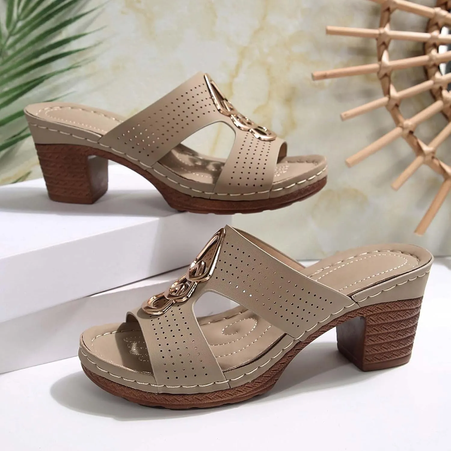 Wedges Heels for Women Dressy Platform Wedge Sandals Heeled Espadrilles Sandals Ladies Comfortable Cork Summer Dress Shoes for Beach Vacation