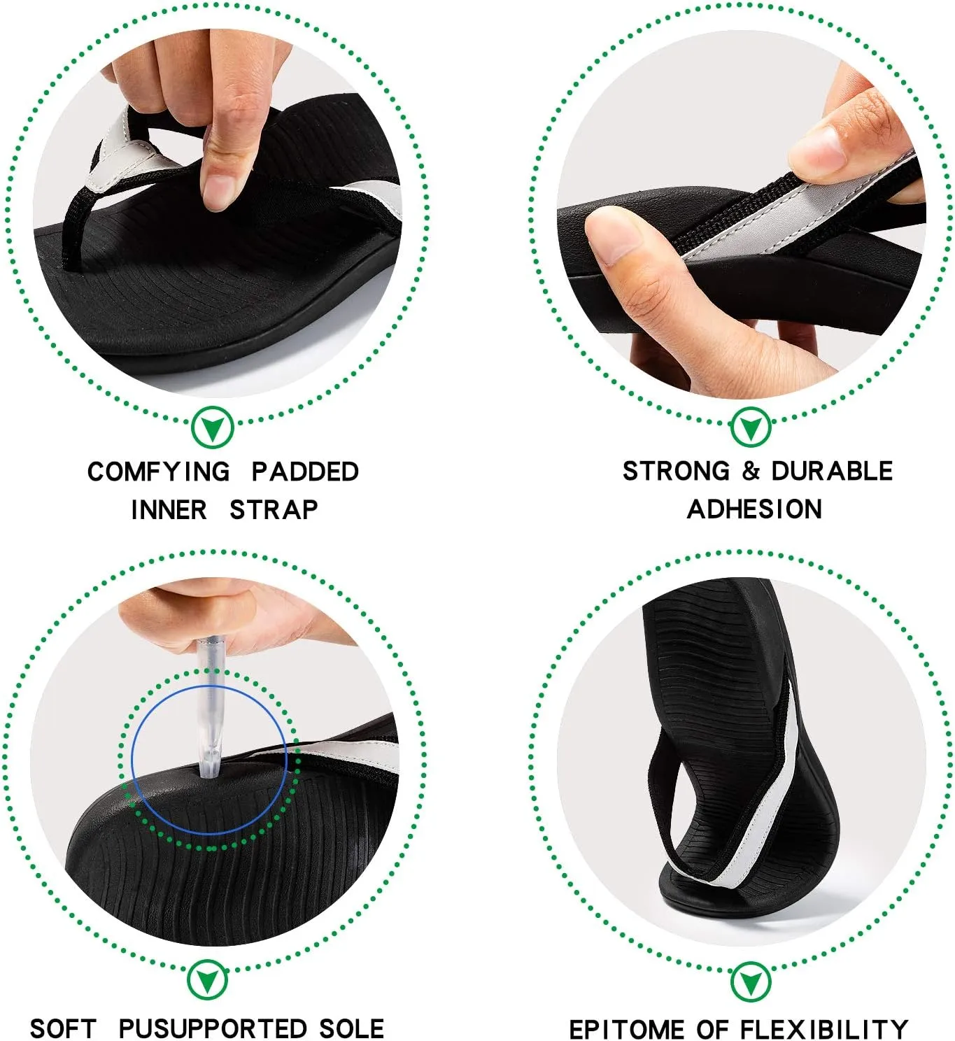 Womans Sandals Flip Flop with Orthotic For Flat Feet Plantar Fasciitis Arch Support Athletic Slide Sandals Relieve Flat Feet, High Arch,