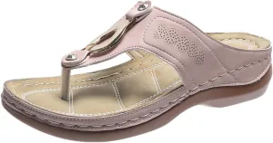 Women Comfortable Thick Sole Slope Heel Sandals Casual Pinch Toe Wearing Bohemian Sandals Women Wedge High Heels Sandals