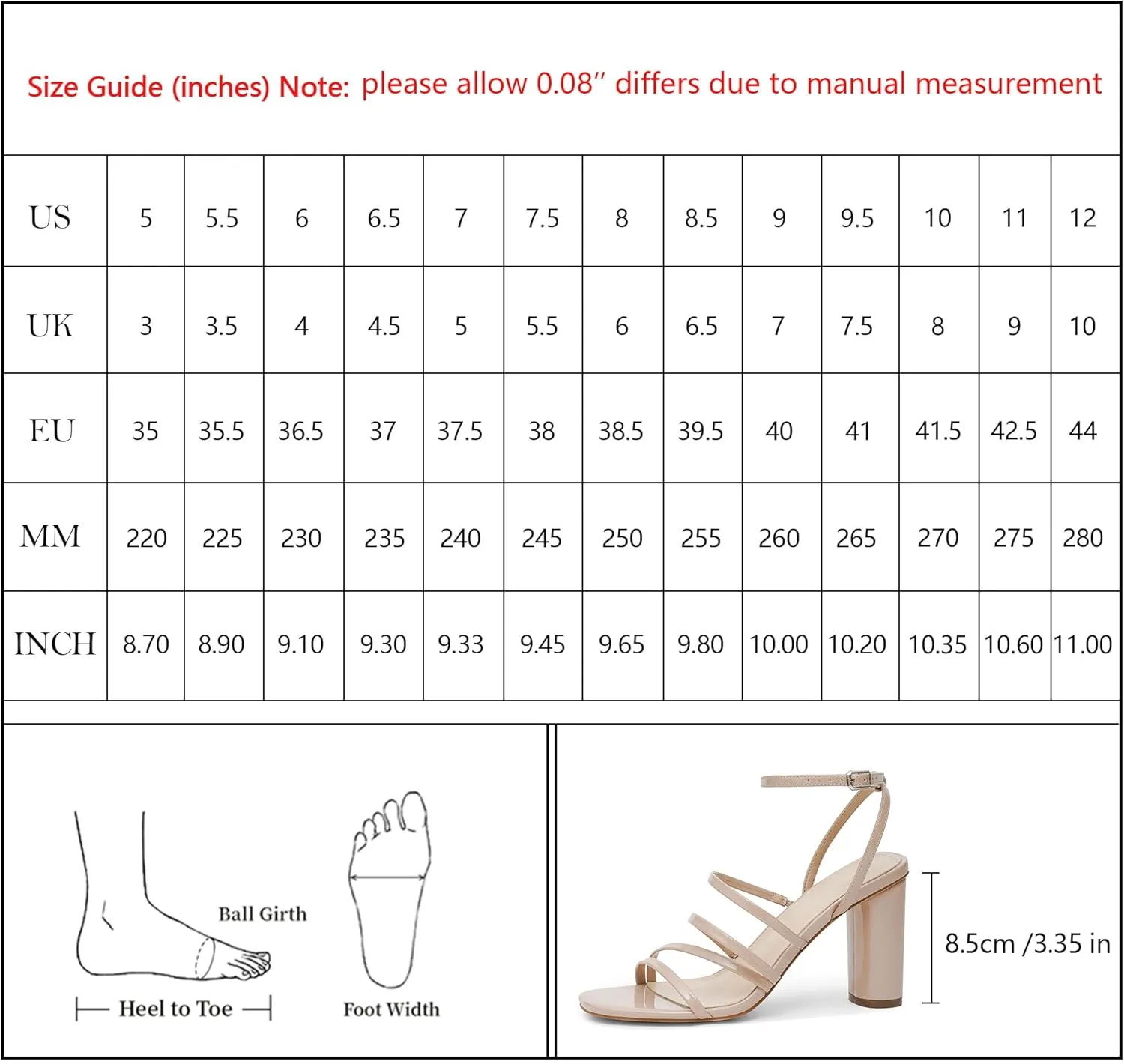 Women Heeled Sandals Square Open Toe Block High Heels Strappy Chunky Heels Ankle Strap Sandals Comfort Dress Party Prom Shoes