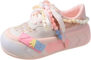 Women Kawaii Shoes Y2k Shoes Walking Sneakers Women Platform Chunky Cute Linen Thick Roundhead Rave Shoes Travel