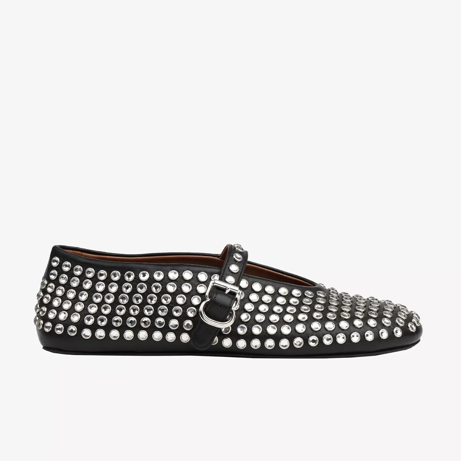 Women Rhinestone Ballet Flats Mary Jane Flat Buckle Strap Ballerina Shoes