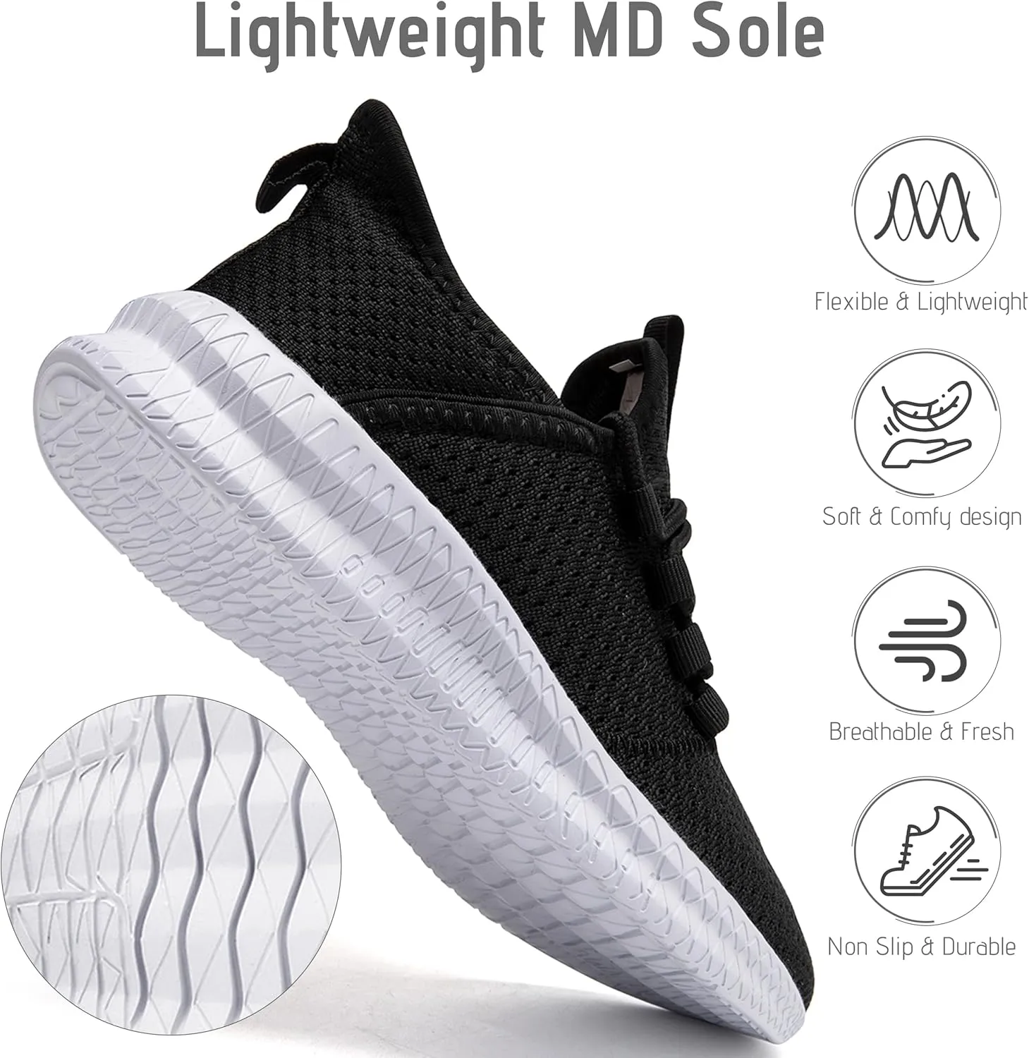 Women Running Shoes Tennis Walking Gym Sneakers Athletic Slip on Workout Sport Shoe