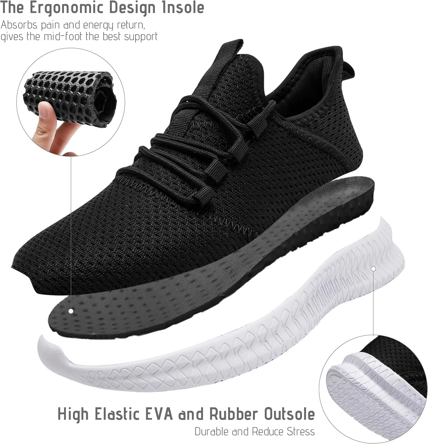 Women Running Shoes Tennis Walking Gym Sneakers Athletic Slip on Workout Sport Shoe