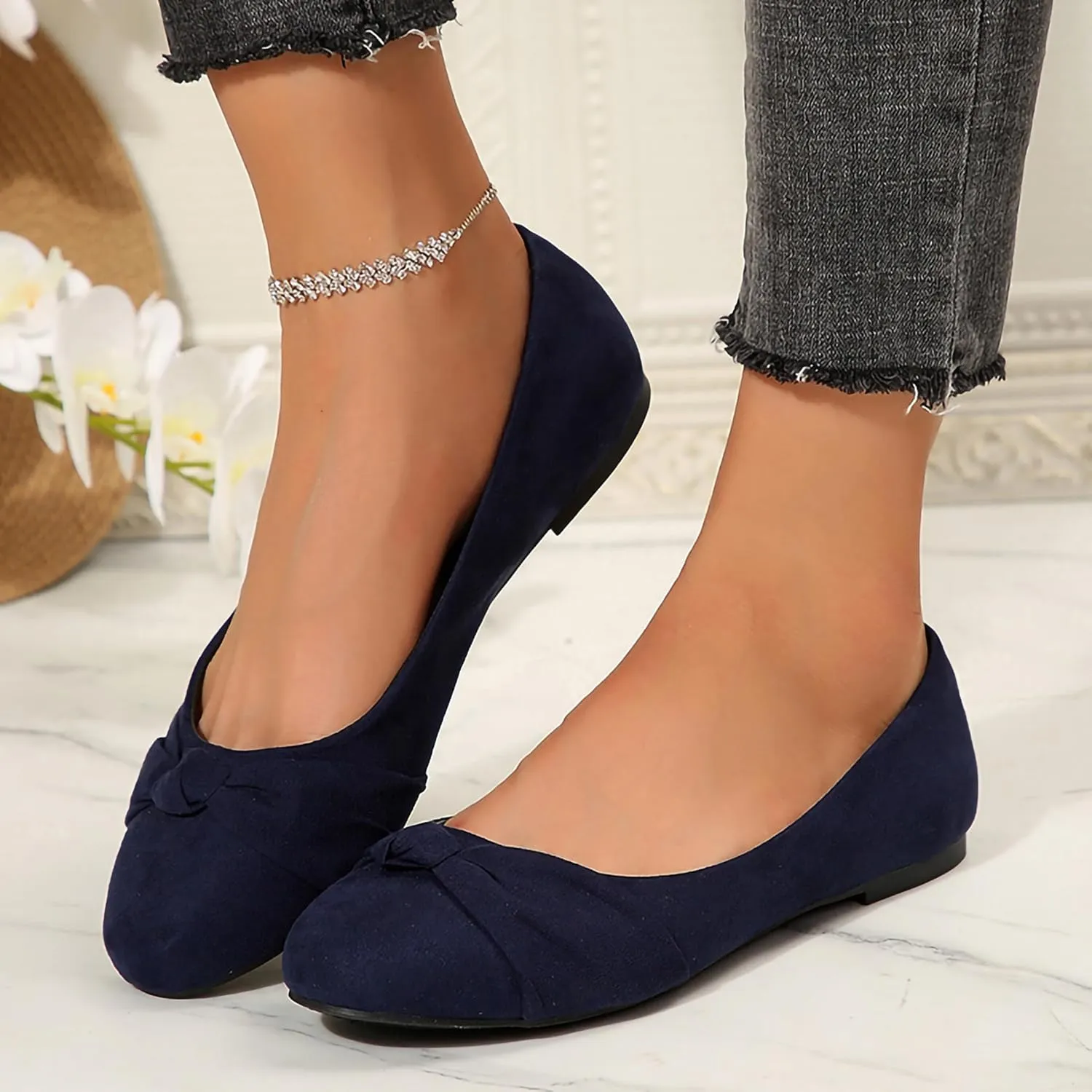 Women's Ballet Flats Shoes, Dress Shoes for Women Round Toe Comfort Light Weight Slip-On Shoes