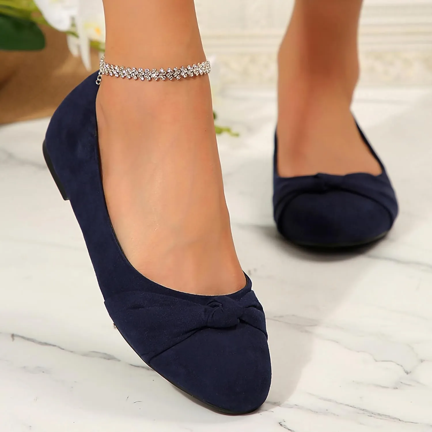 Women's Ballet Flats Shoes, Dress Shoes for Women Round Toe Comfort Light Weight Slip-On Shoes